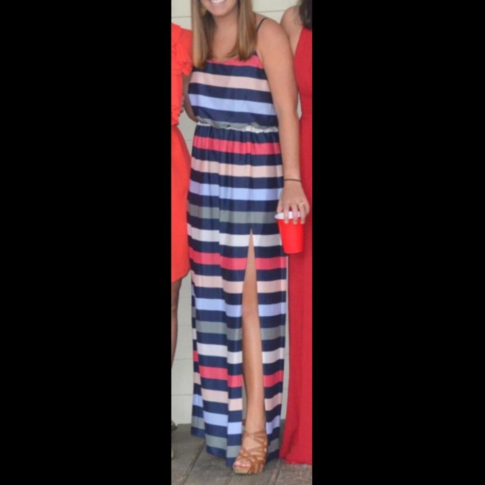 Striped BCBG formal dress XS maxi