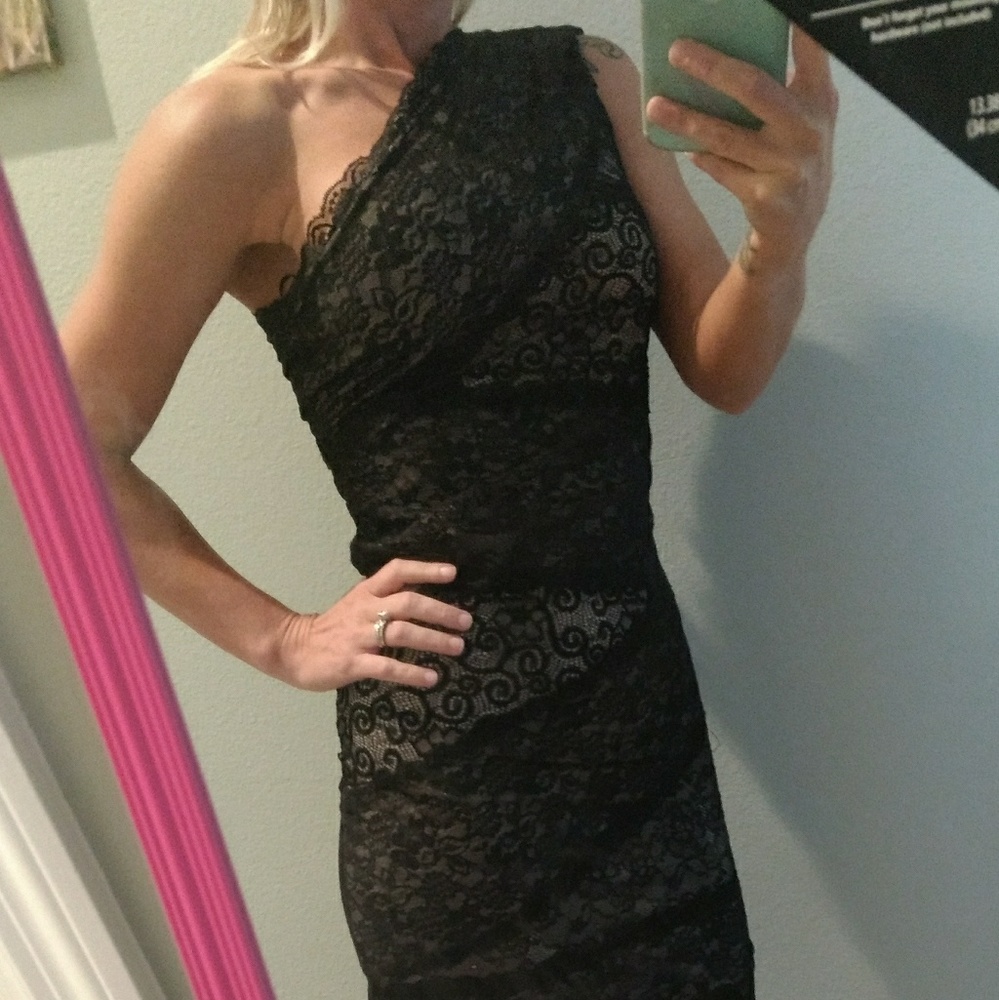 $9 Black lace lined dress