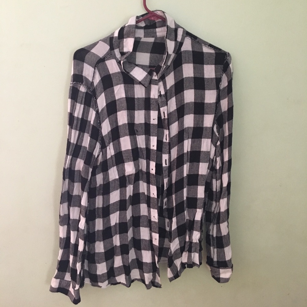black and white light flannel