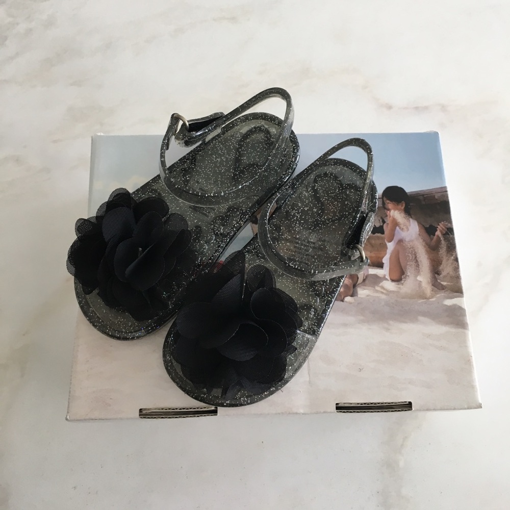 NWOT Little Girls Black Jelly Sandals-Size 6