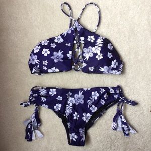 NEW Sexy 2 Piece Navy/Blue Floral Bikini Set