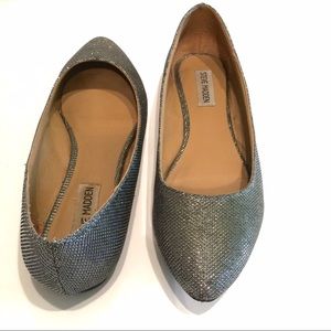 Steven Madden SILVER glitter ballet flats