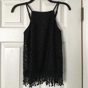 Xhiliration lace tank top