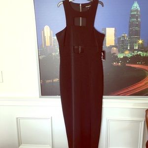 Maxi black Express cut out dress with side slit.