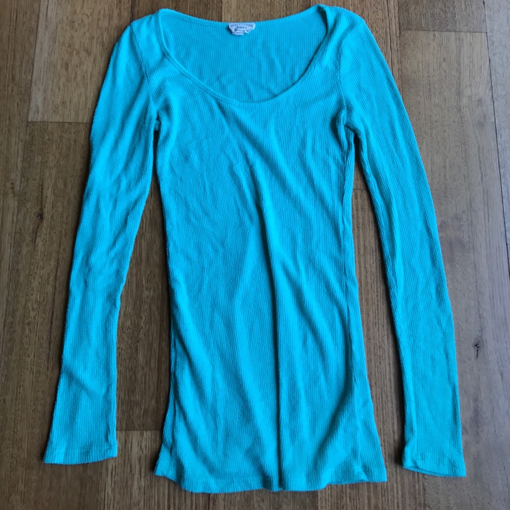Ribbed sea foam green shirt from Pac Sun