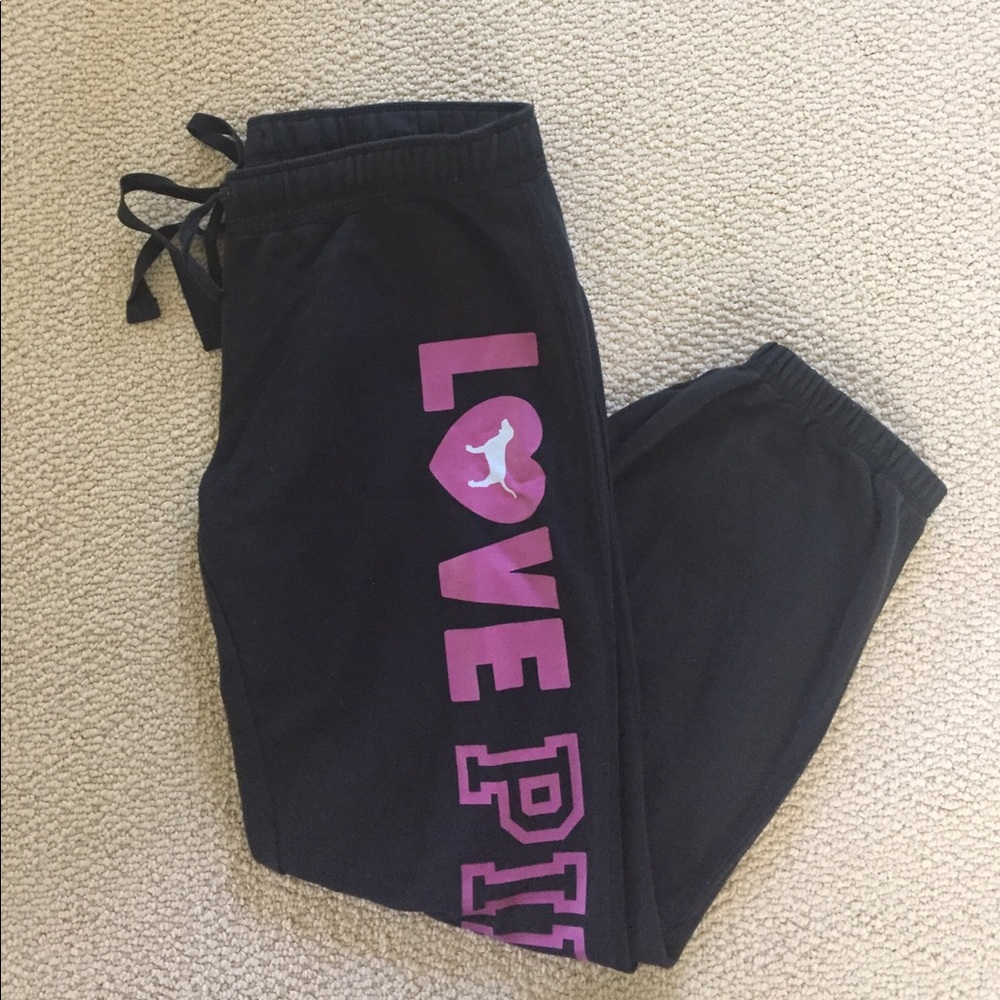 Pink cropped sweatpants