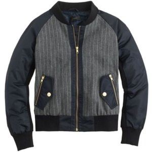 J.Crew Pinstripe Bomber Jacket