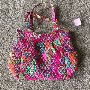 Vera Bradley Pleated tote - pink swirls