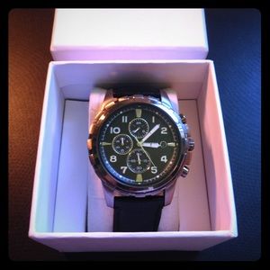 Fossil Watch (Black leather strap)