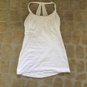 White lululemon tank with unique back design