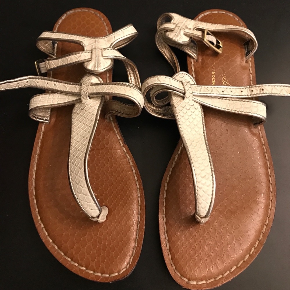 White leather sandals