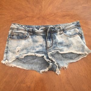 Ripped jean shorts