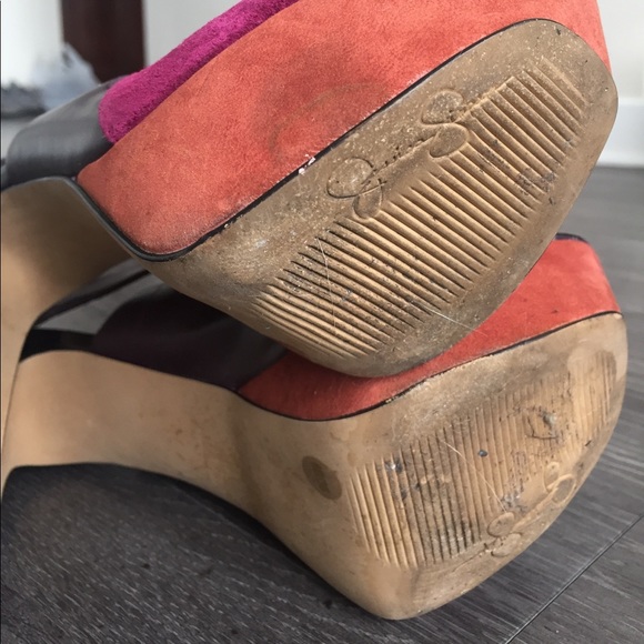 Jessica Simpson pink/purple/orange sling back heel - Picture 4 of 8