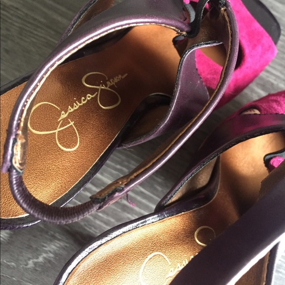 Jessica Simpson pink/purple/orange sling back heel - Picture 6 of 8
