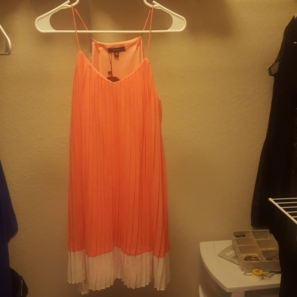 Flowy coral dress