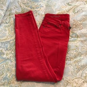 Jcrew red toothpick skinny jeans size 26