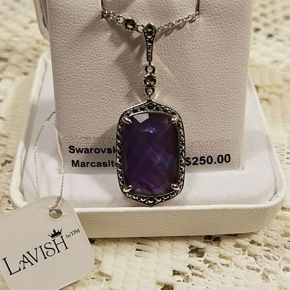 Lavish by TJM Purple Mother Pearl Triplet Pendant