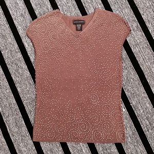 Banana Republic Nude Embellished Stretch Top (XS)