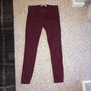 Burgundy Hollister Jeggings