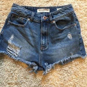 denim high waisted shorts