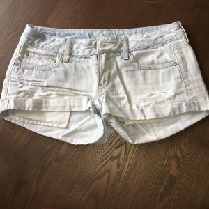 Washed out jean shorts