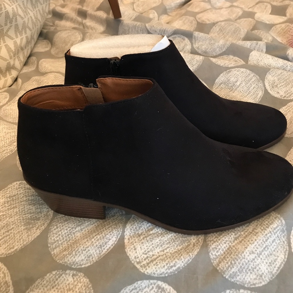 Black suede ankle boots