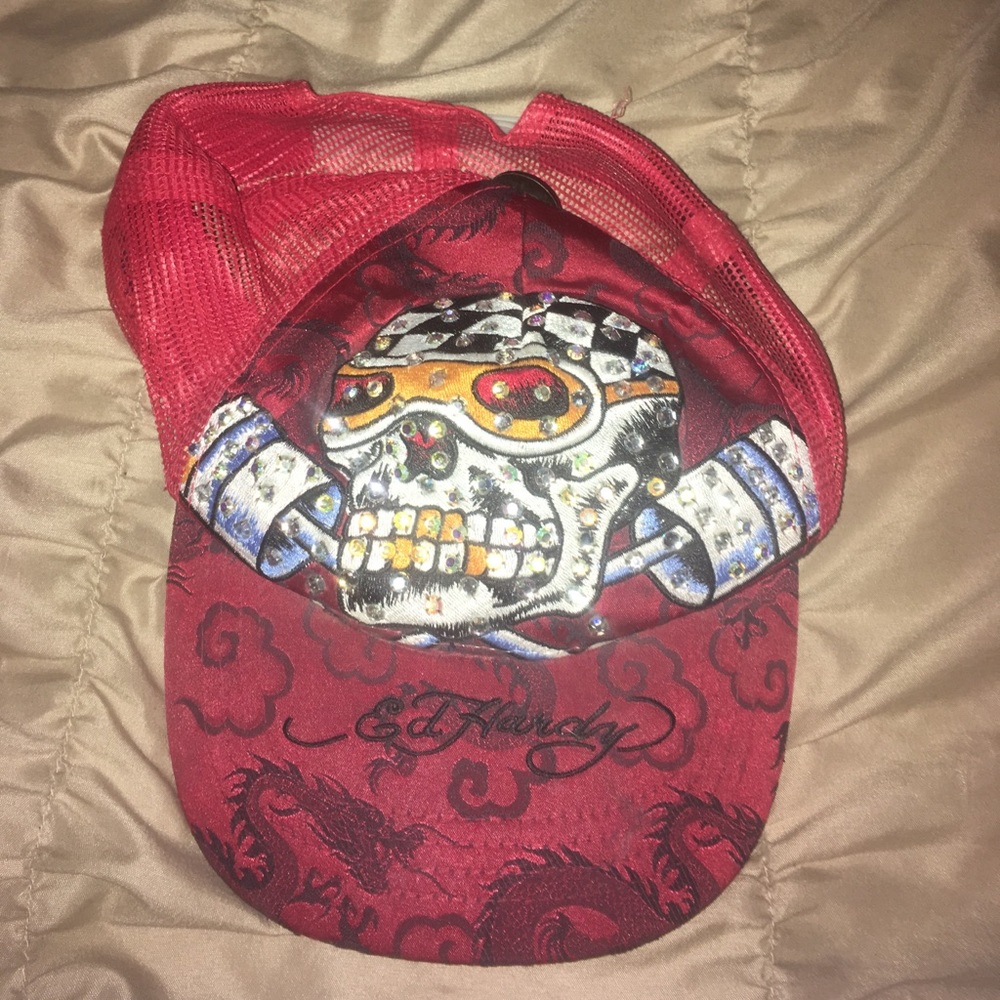 Worn out ed hardy hat