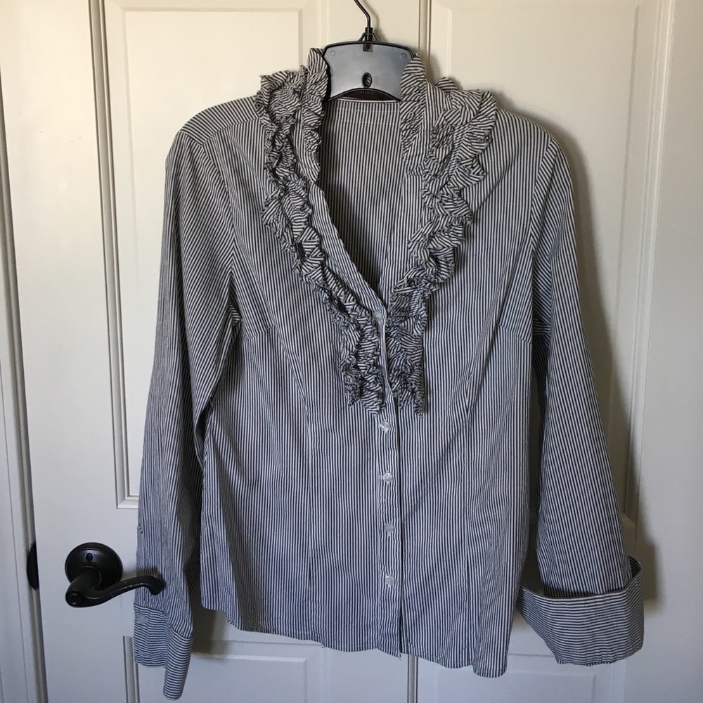 The Limited black and white striped blouse!!