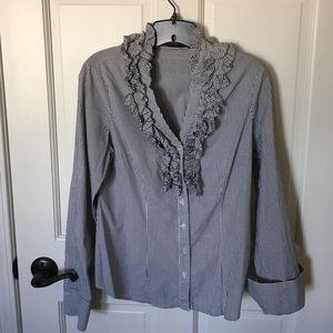 The Limited black and white striped blouse!!