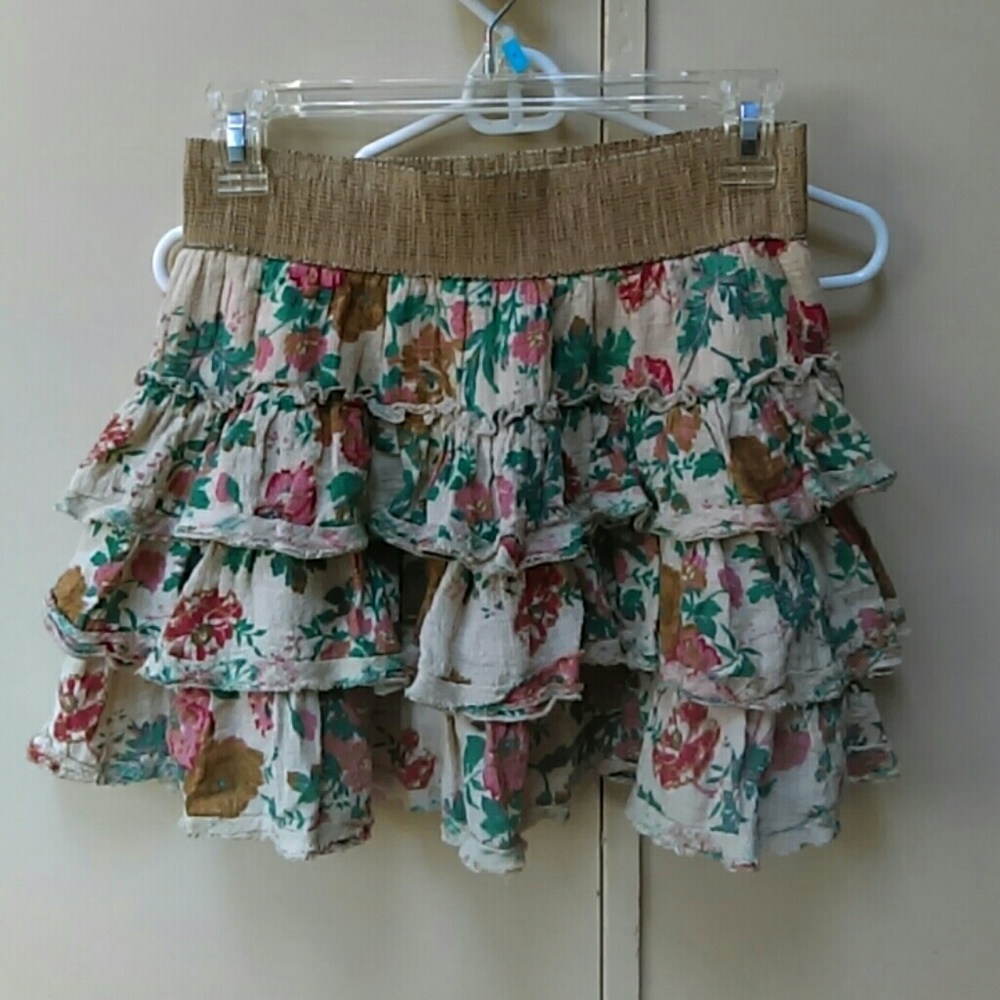 Layered floral skirt