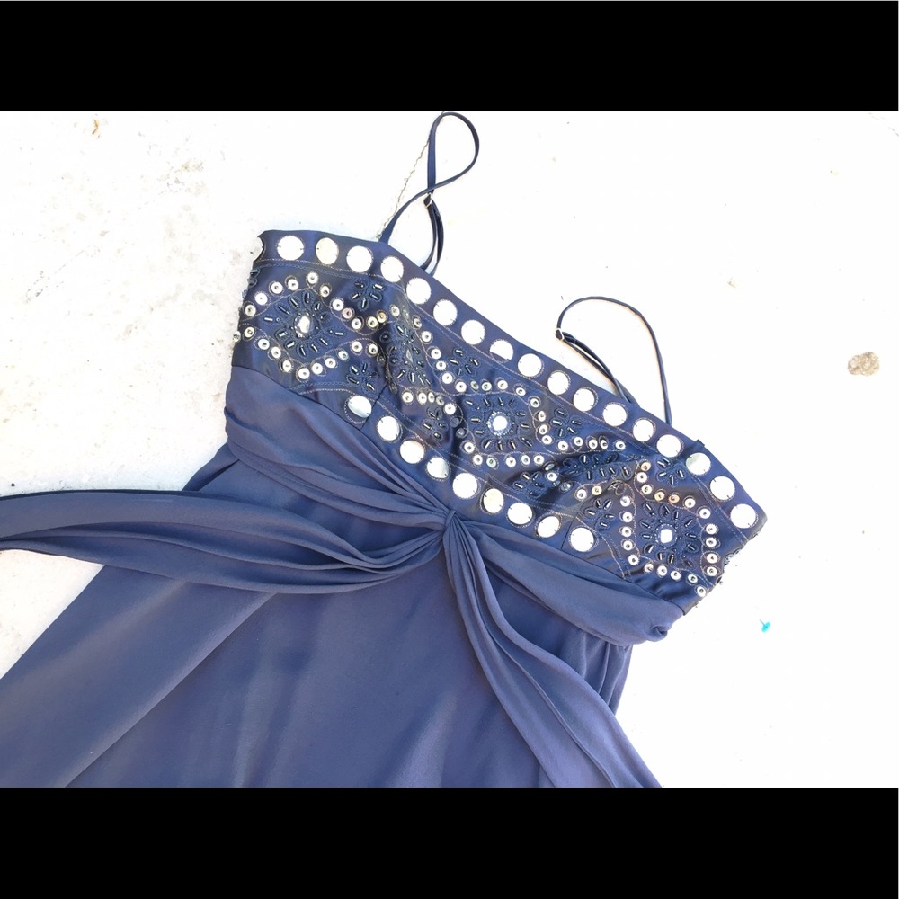 SOLD. deep blue silk chiffon
