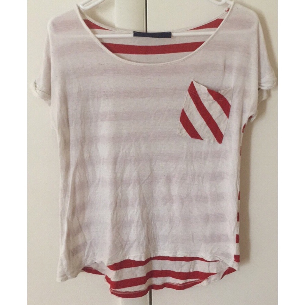 Red and white top