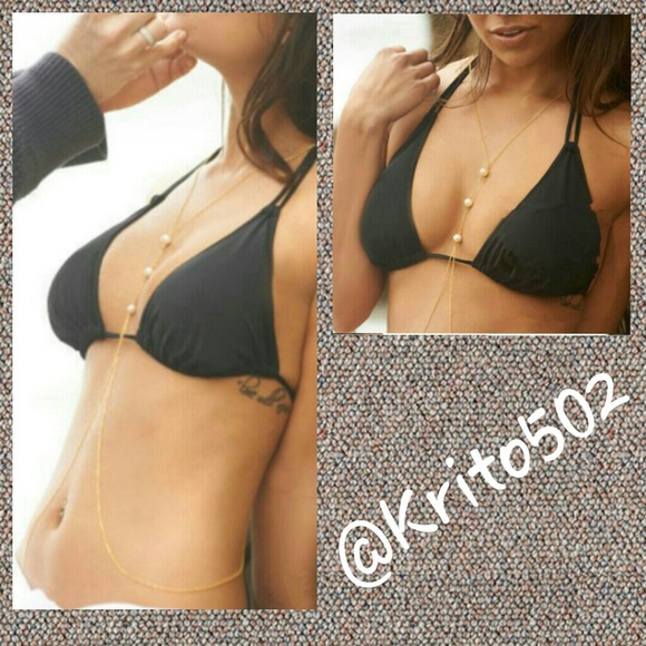 New Faux Pearls Body Chain Necklace - Picture 6 of 6