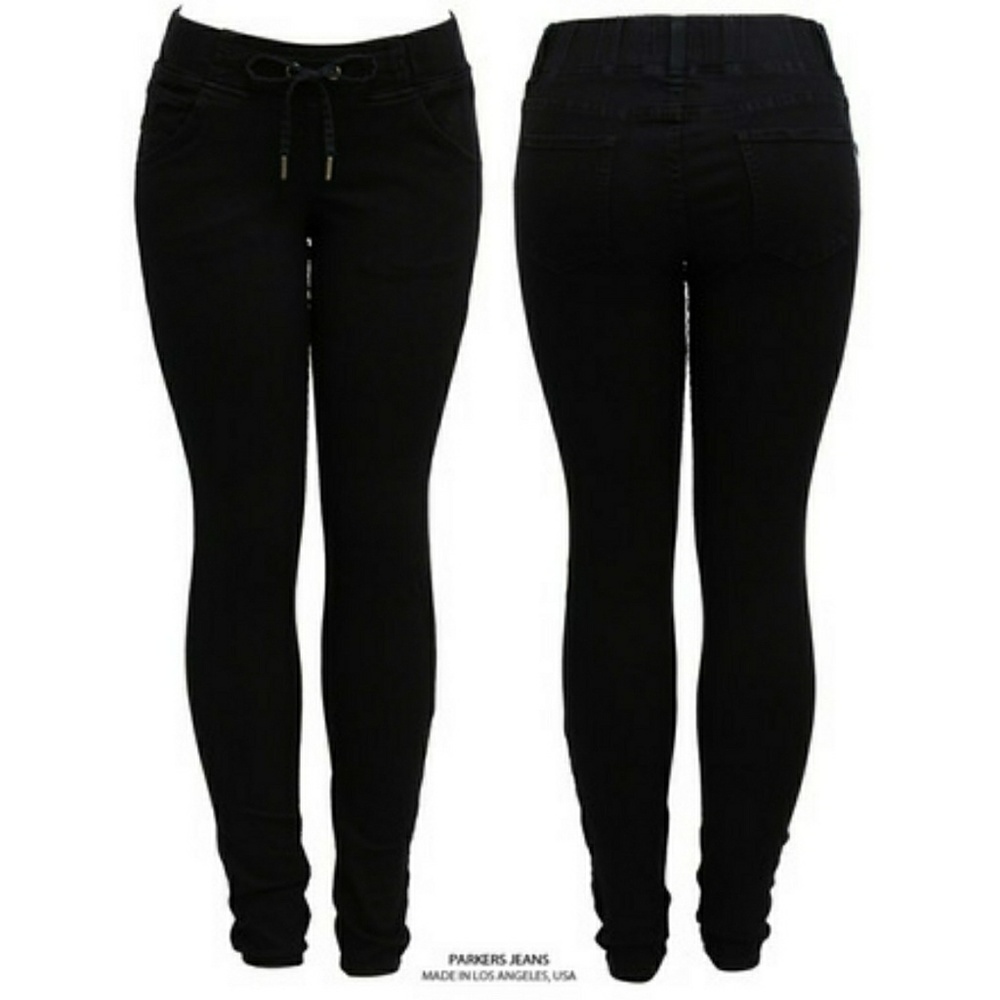 Super Cute Parkers Black Draw String Jeans