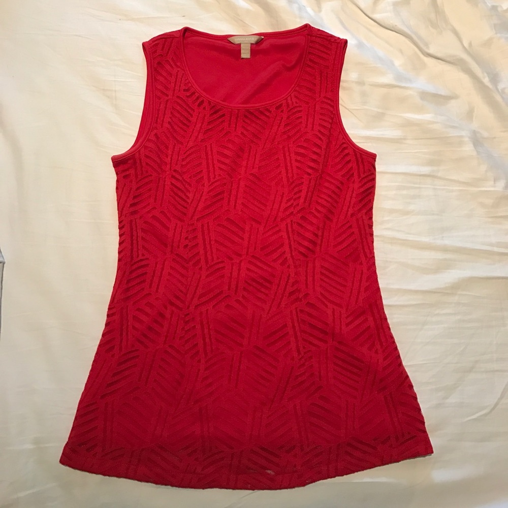 Red textured Banana Republic Tank Top