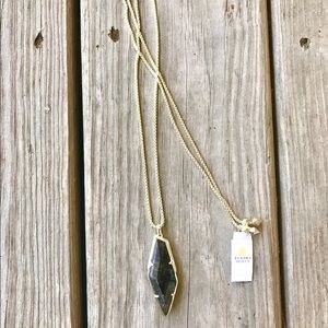 Beatrice Long Necklace in Navy Crackle Illusion