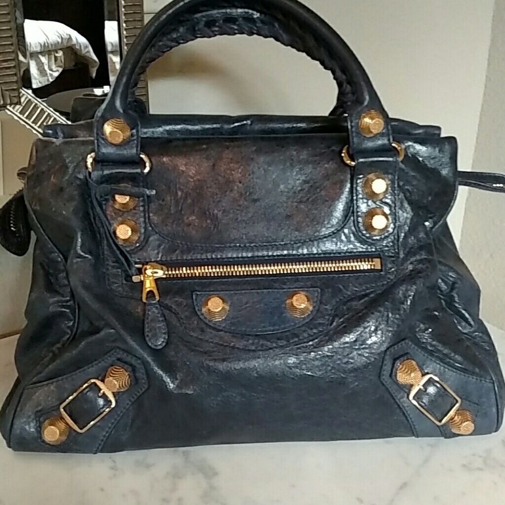 BALENCIAGA Marine Midday Giant Gold HW EUC