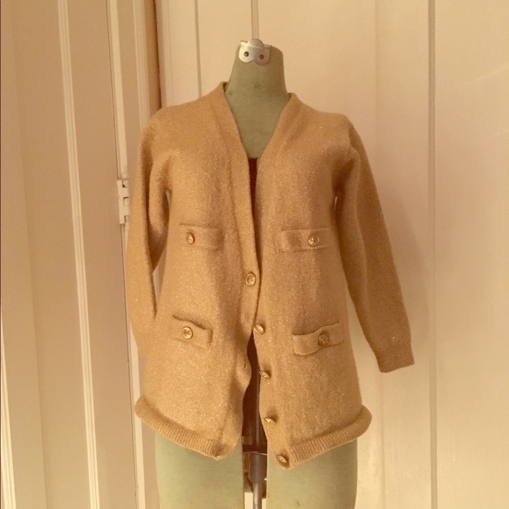 Gold Vintage Wool Cardigan