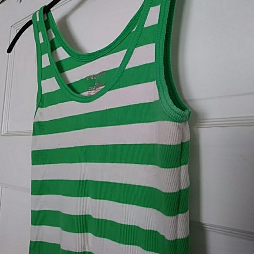 Green & White Tank Top