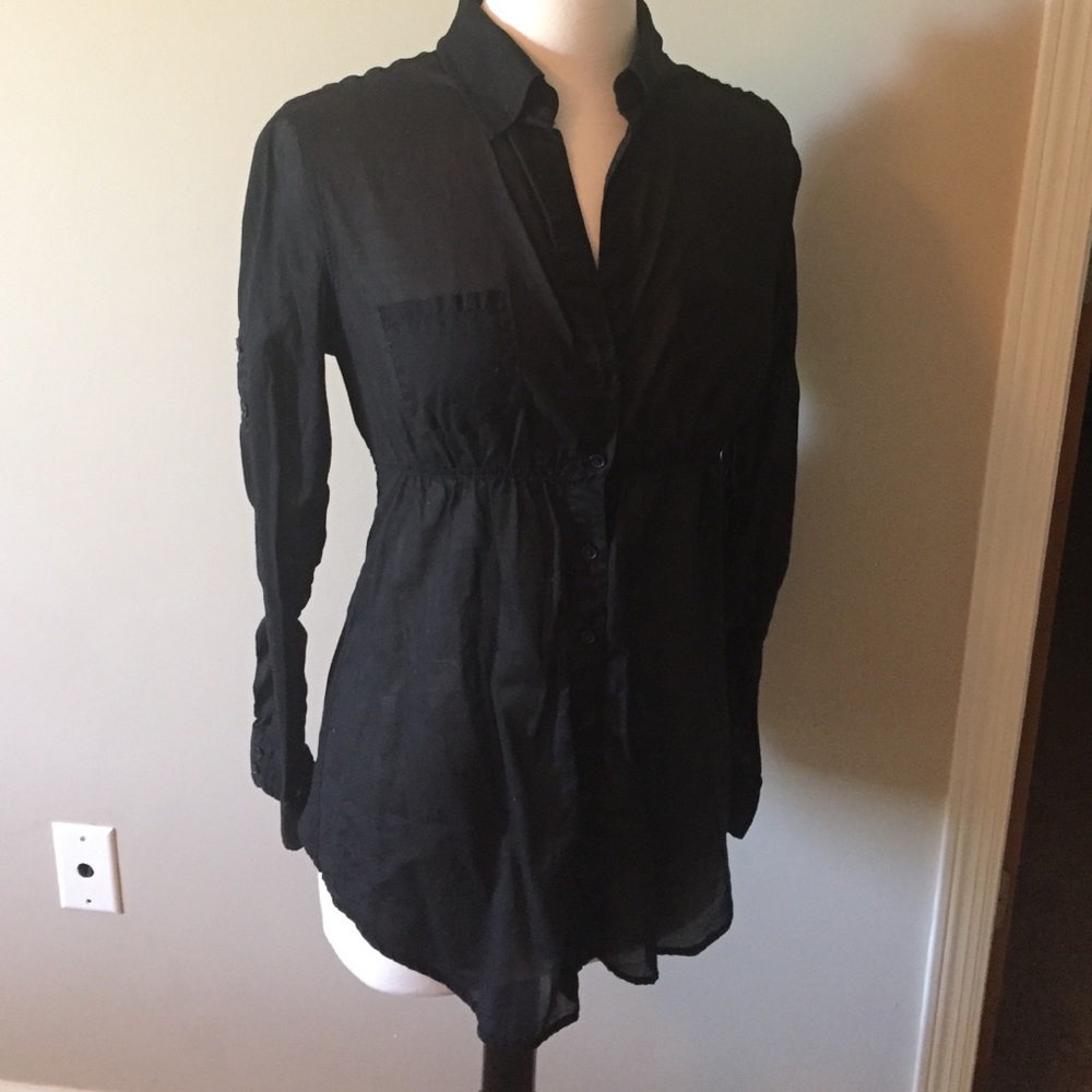 Express black button up, longer fit