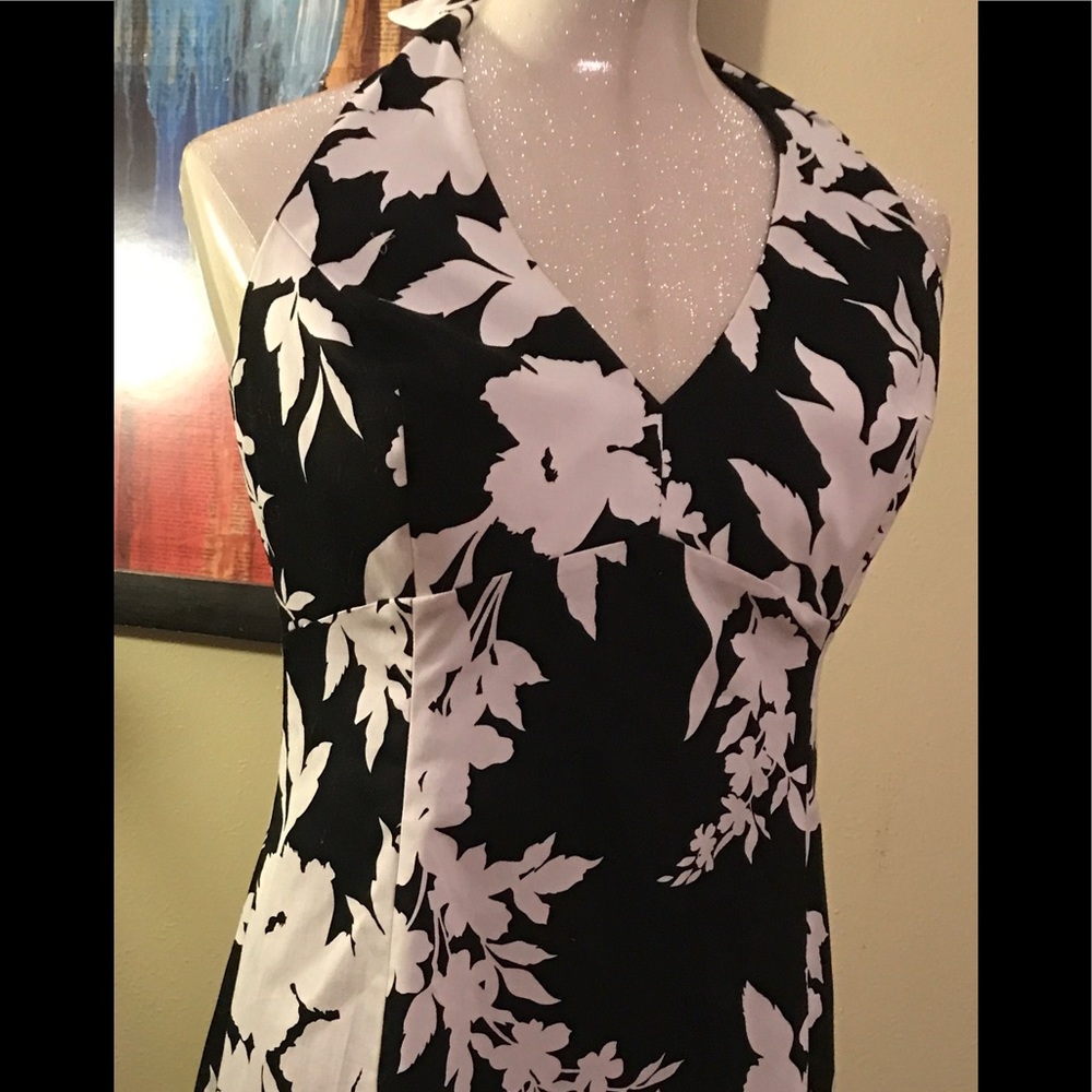 Jones of New York Black & White Floral Dress