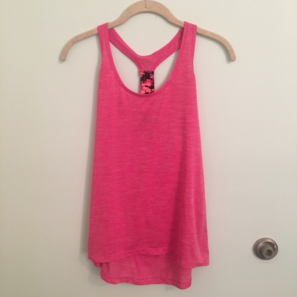 Pink racerback workout top