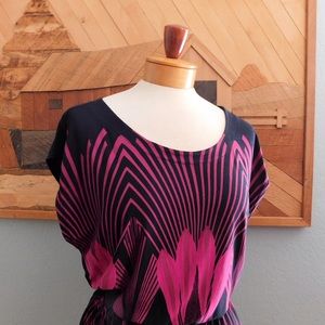 Pink & Black Art Deco BeBop Dress