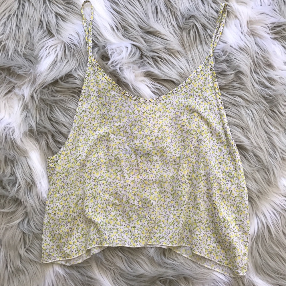Brandy Melville Yellow Floral Tank
