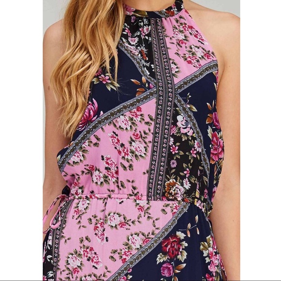Bellanblue Dresses - SHILOH print halter maxi - NAVY MIX Bellanblue Dresses - SHILOH print halter maxi - NAVY MIX