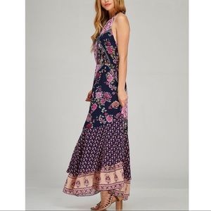 Bellanblue Dresses - SHILOH print halter maxi - NAVY MIX Bellanblue Dresses - SHILOH print halter maxi - NAVY MIX