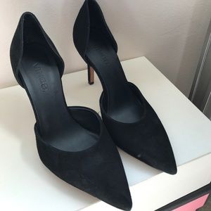 Vince black suede pump