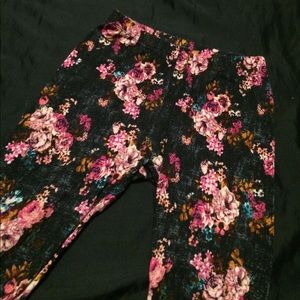 Floral Black Leggings