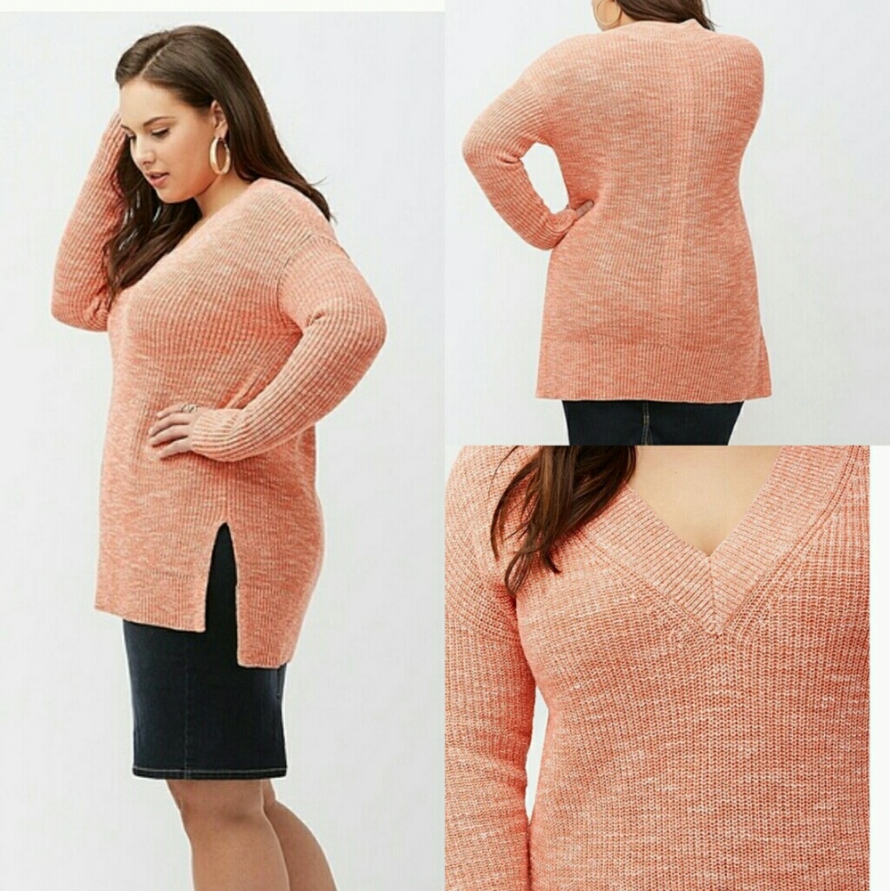 Lane bryant pink ribbed 3/4 sleeve sweater 22/24