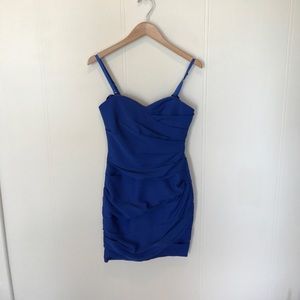 Royal blue fitted cocktail dress from BCBG